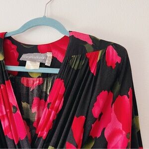 Carol Anderson vintage 90s‎ black and red Floral belted Dress size M